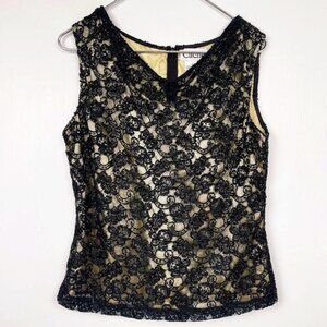 CACHET Black beaded Embellished sleeveless blouse size 10